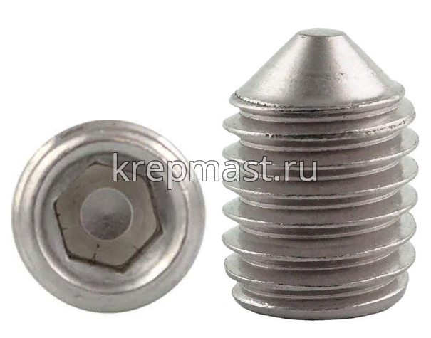 Винт уст. 3х16 DIN 914 зостр. вн/ш А2 нерж.