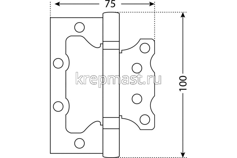 Петля универс. БЕЗ ВРЕЗКИ 100х75х2,5 белая