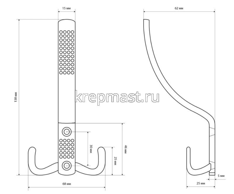Крючок 212 А СР хром СТАНДАРТ