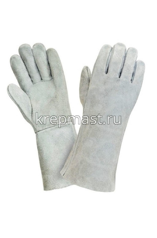 Краги сварщика спилковые пятипалые серые