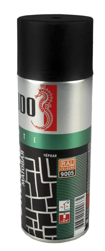 Эмаль аэр. универс. черная мат. 520мл