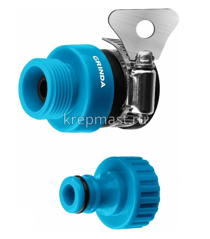 Соединитель GRINDA внешний с хомутом пласт.16-21мм