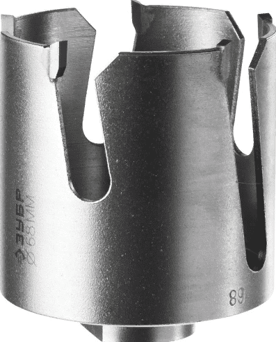 Коронка + адаптер ЗУБР d=68мм "ПРОУНИВЕРСАЛ"твердосплав