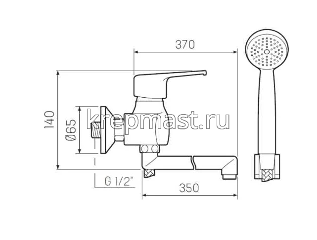 Смеситель д/ванны SL 50-006E-1 с длинным поворотным изливом