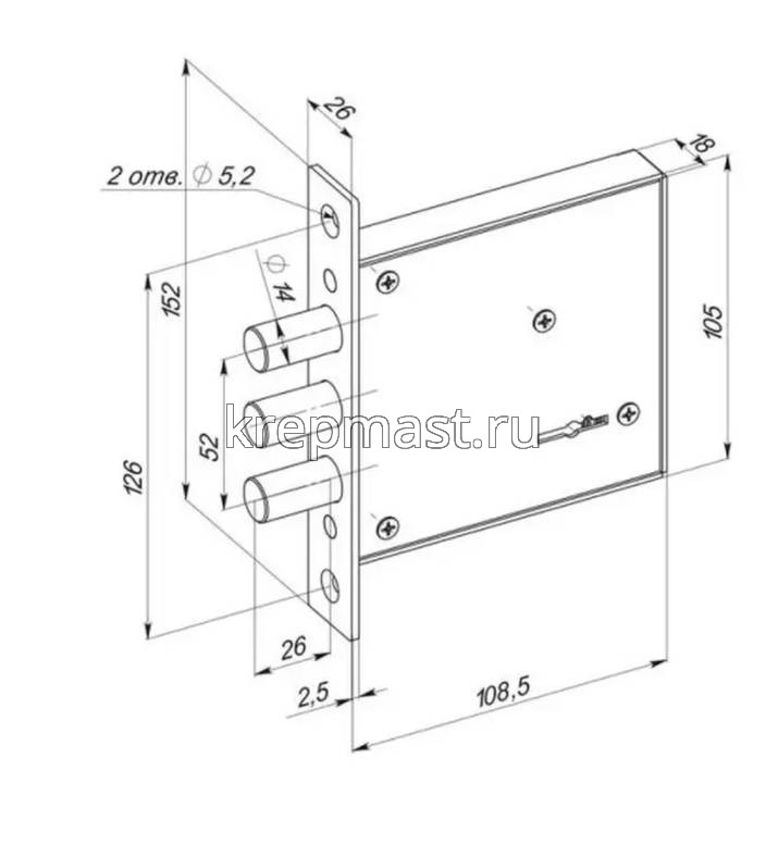 Замок врезной Сенат 3ВС 10-3кл б/о 266