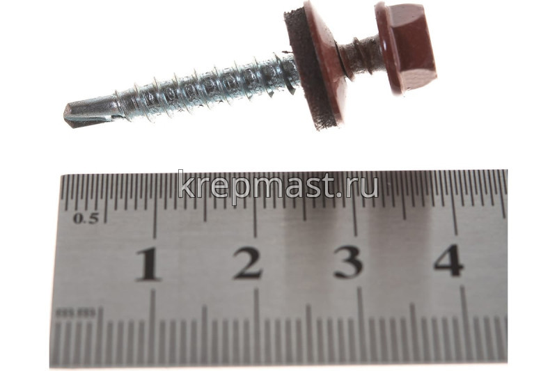 Саморез д/кровли краш. 4,8х35(38) RAL 3009