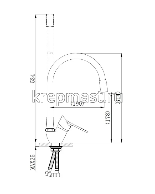 Смеситель д/кухни SL 137GY-016F