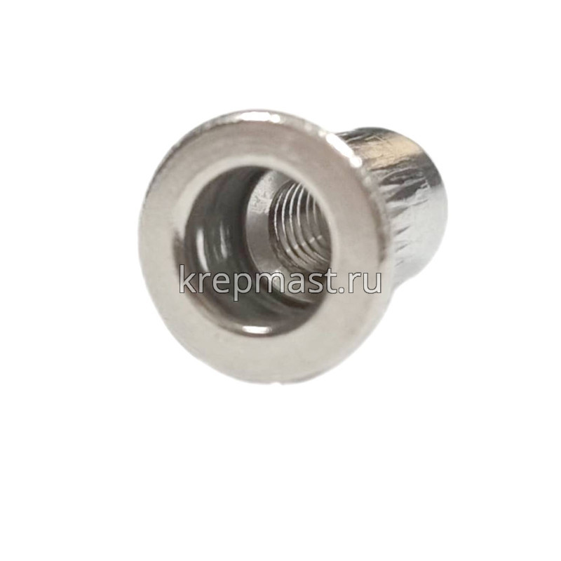 Гайка-заклепка М 4 х 10 цилиндр. борт нерж. А2