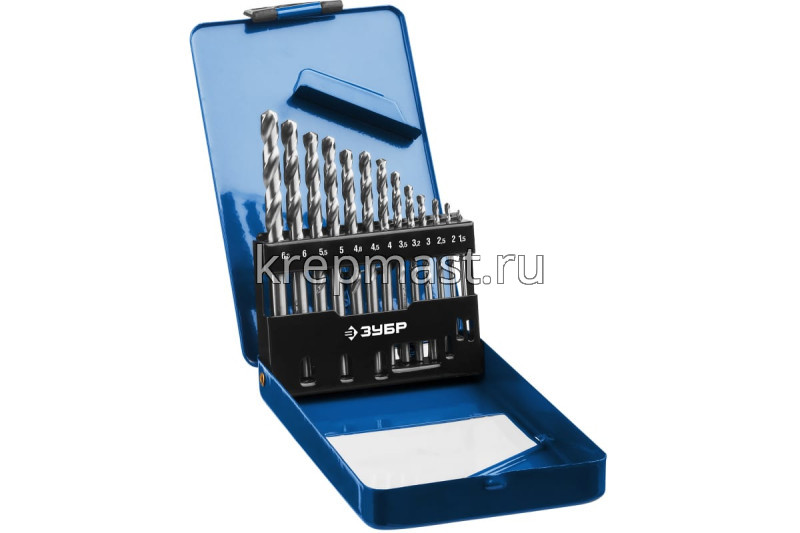 Набор сверел по металлу 13шт ЗУБР (1,5-6,5мм) металл.бокс