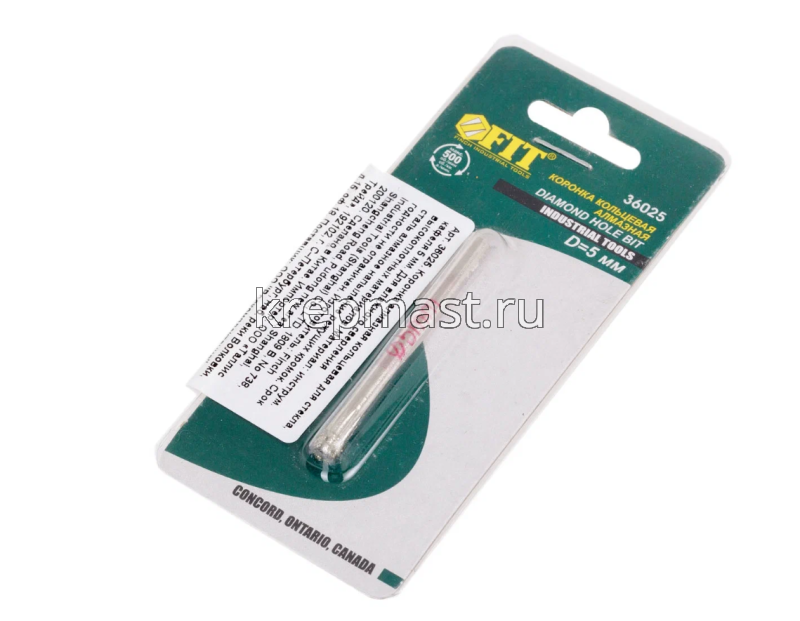 Коронка п/СТЕКЛУ алмазная 5мм стекло, керам.плитка