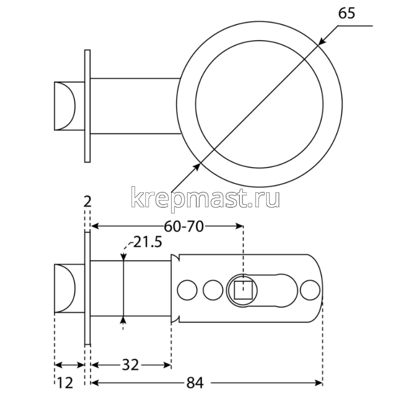 Защелка дверная АЛЛЮР 5560 ВК РВ латунь верт./пустая