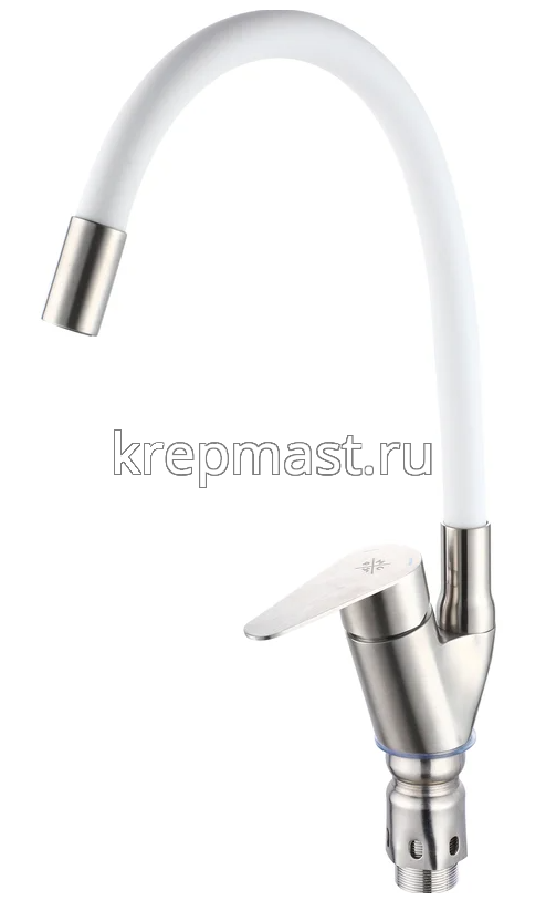 Смеситель д/кухни SUS126W-016F с высоким гибким изливом НЕРЖАВЕЮЩИЙ