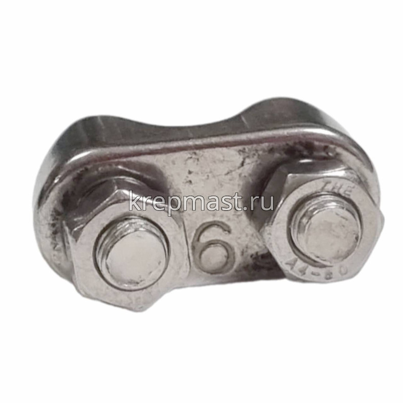 Зажим д/троса М 6 с гайками нерж. A 4