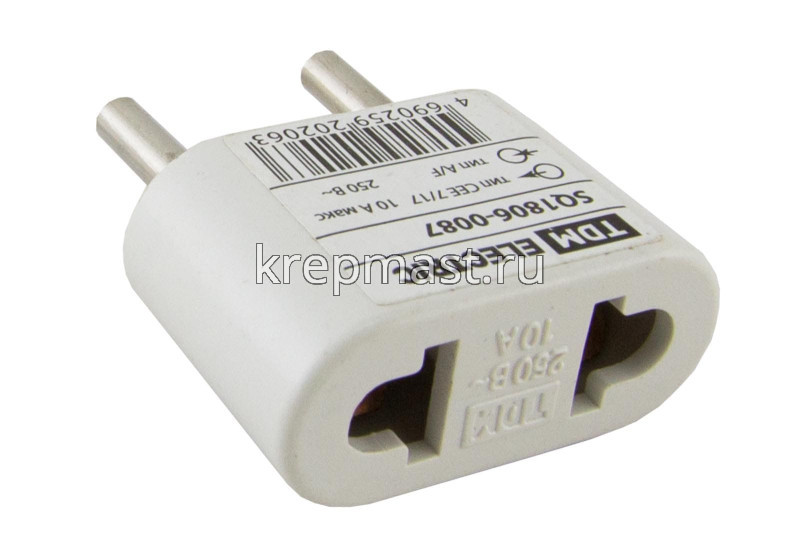 Переходник (тип СЕЕ 7/17 - тип А/F) плоский 10A