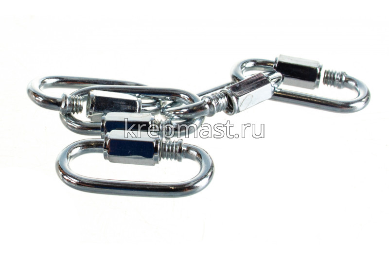 Соединитель цепей с гайкой 4мм (карабин винтовой)