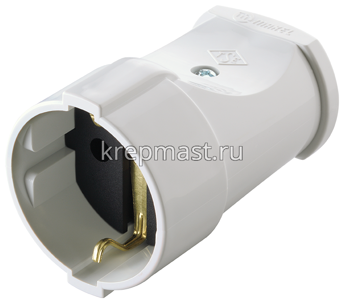 Штепсельное гнездо MAKEL 250B 16А белое с з/к.